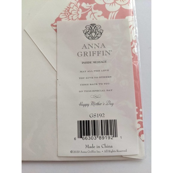 Anna Griffin Happy Mother's Day 3D Blush Pink Flower Rose Tag Greeting Card - Picture 4 of 6